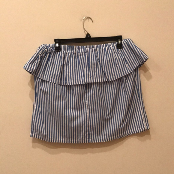 H&M Blue And White Striped Peplum Skirt - Picture 4 of 4